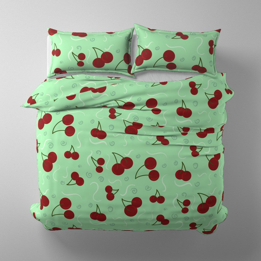 Cherry Mint Cute Duvet Cover