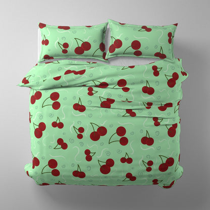 Cherry Mint Cute Duvet Cover
