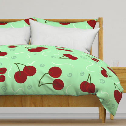 Cherry Mint Cute Duvet Cover