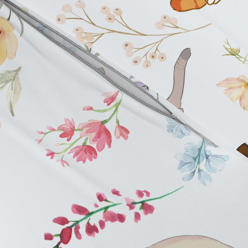 Kitties in the Flowers Duvet Cover