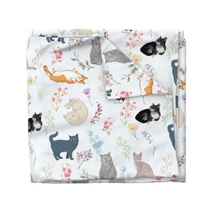 Kitties in the Flowers Duvet Cover
